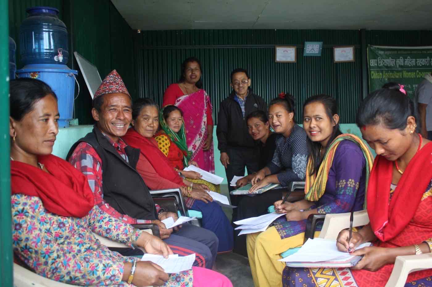Members of Chhap Women's Cooperative taking part in a group interview