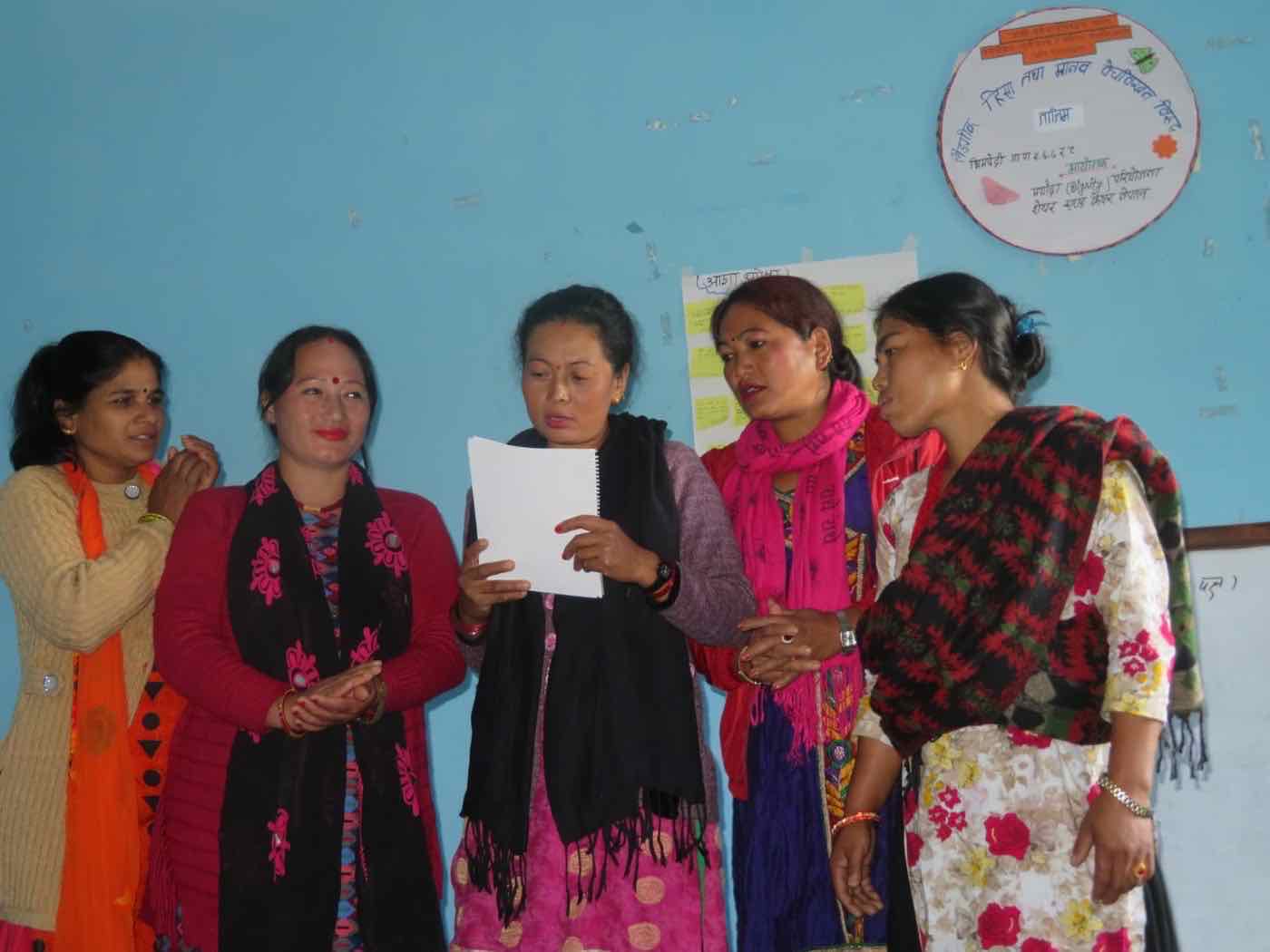 Participants at a Dignity Project gender-based violence workshop in Bhimphedi