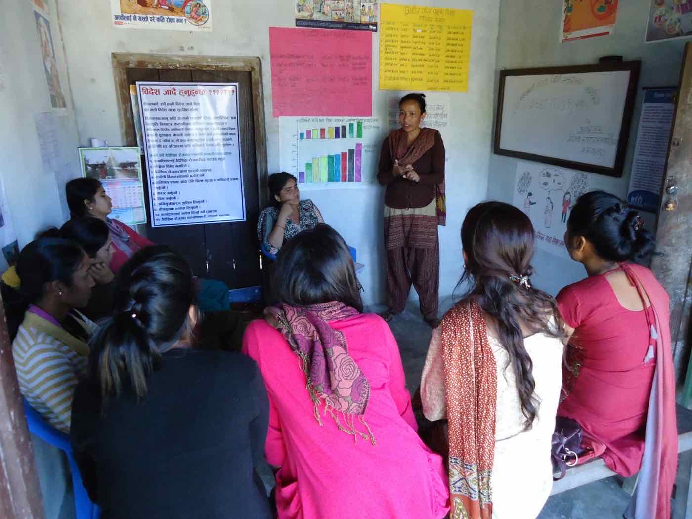 Life Long Education facilitators attending a review meeting in Hadikhola